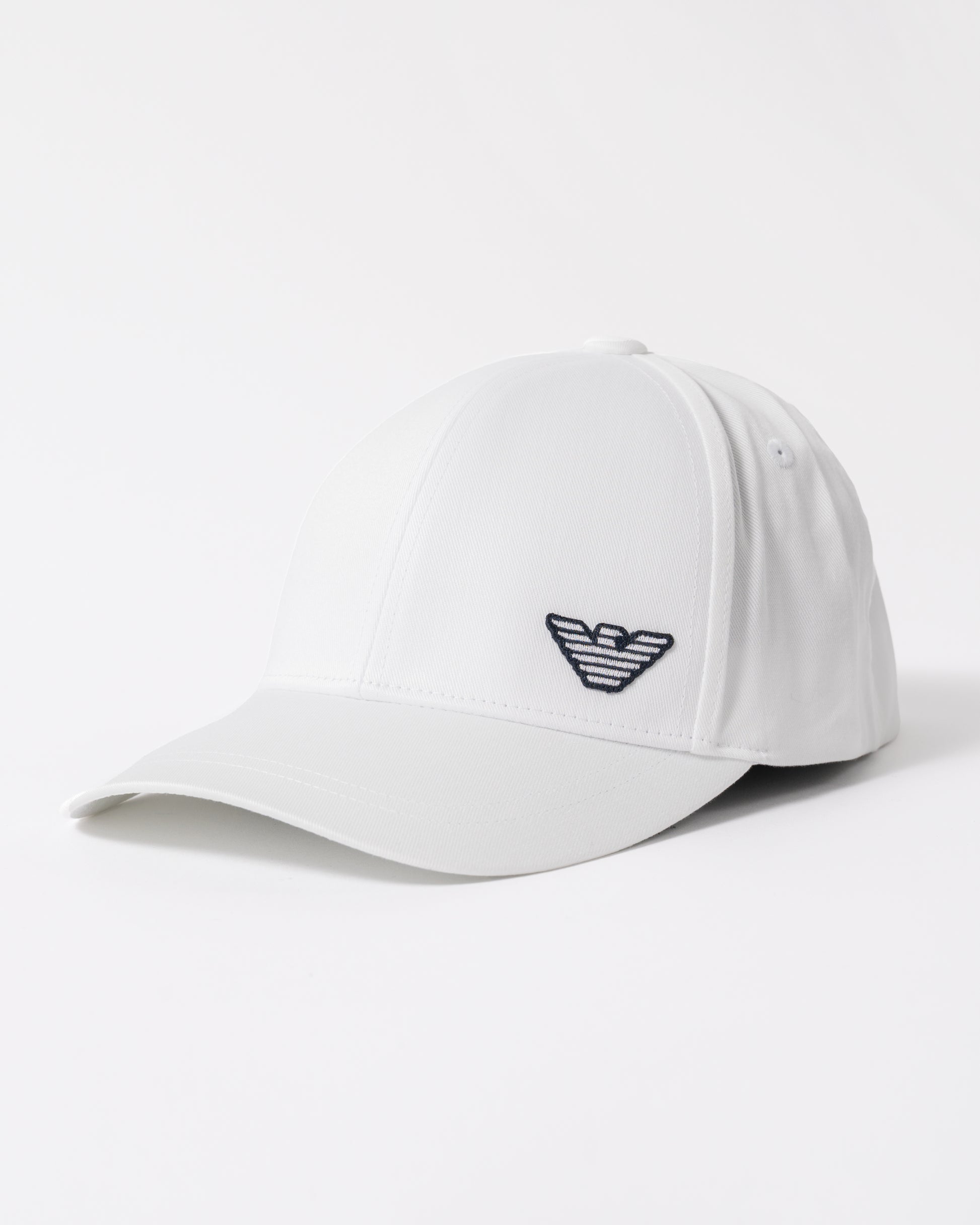 Emporio Armani Mens Cap with Eagle Logo in White