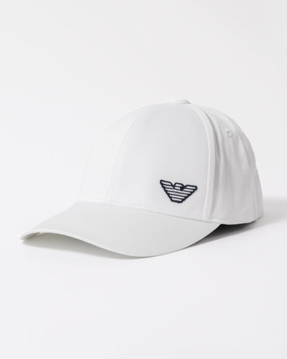 Emporio Armani Mens Cap with Eagle Logo in White