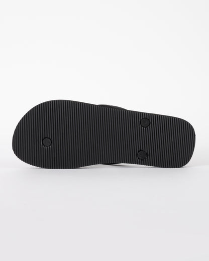 sole of Emporio Armani Mens Flip Flops with Logo Strap in Black and White