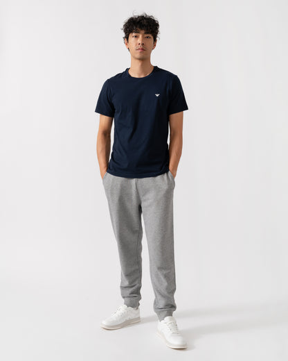 Emporio Armani 2 Pack Mens Eagle Logo Loungewear T-Shirt - Armani Blue/White MB088