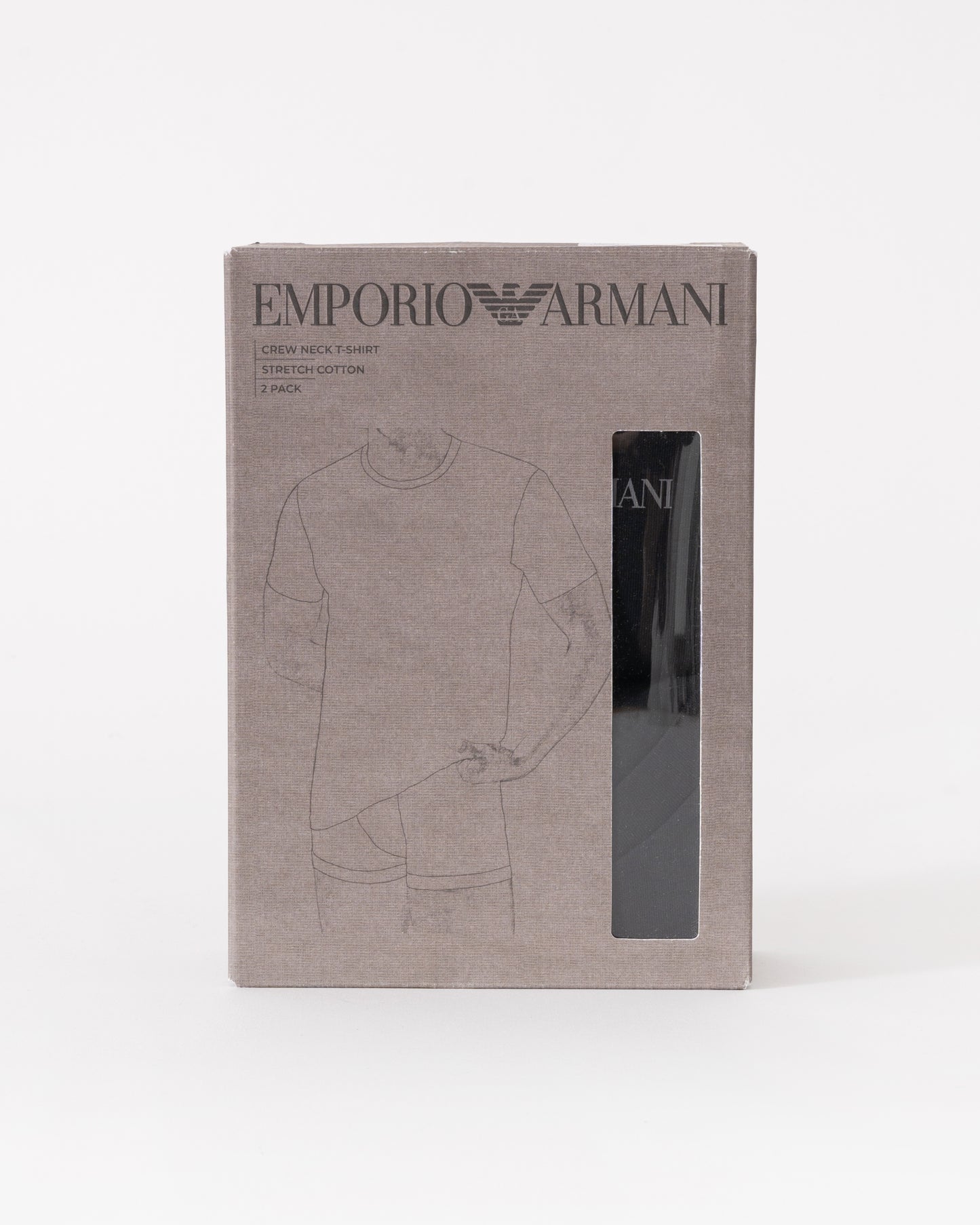 Emporio Armani Mens 2 Pack Logo Tape Loungewear Tops  - Black/Black MC005