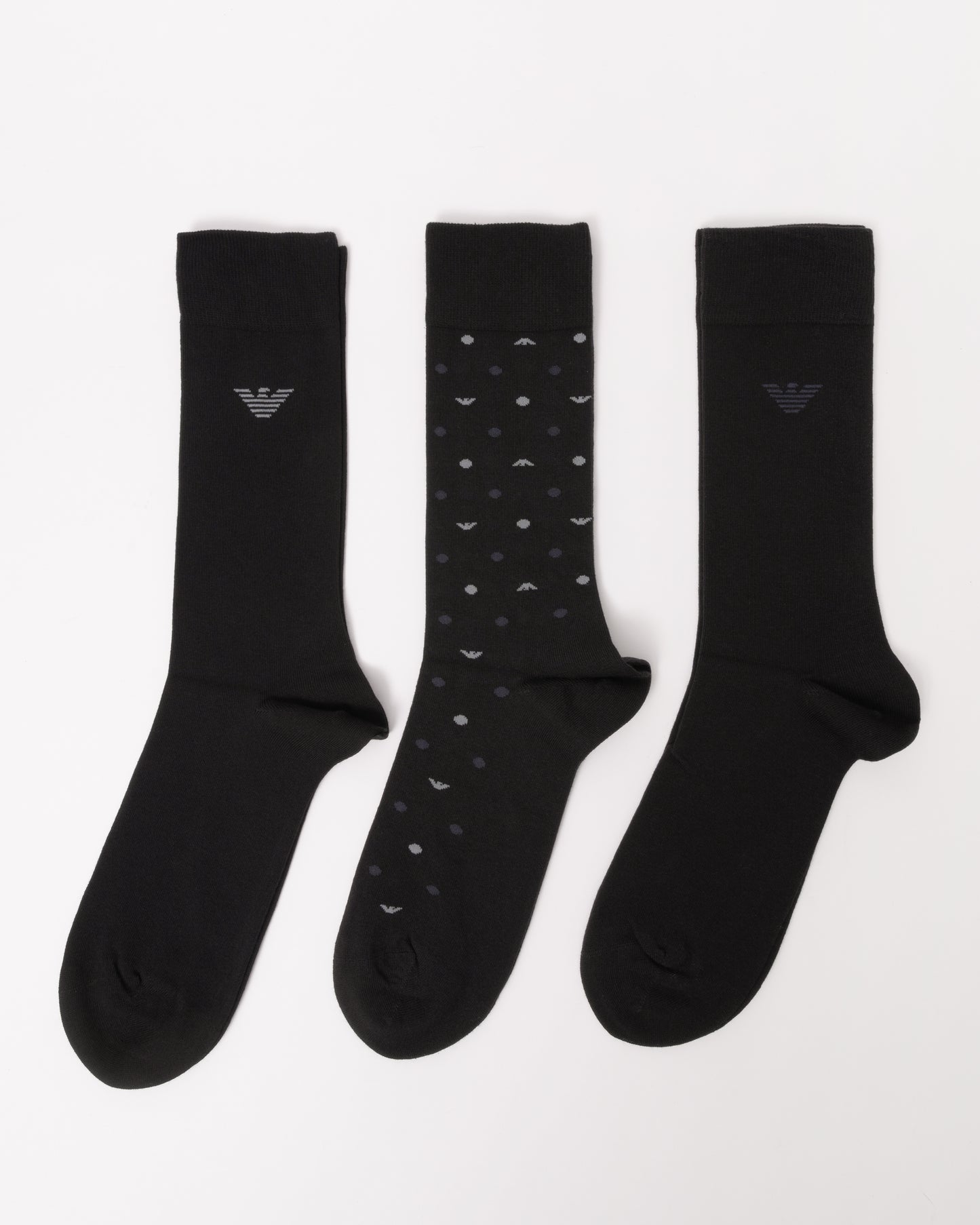 Emporio Armani 3-Pack Mens Socks EM000554-AF18145 - Eagle/Black/Black MC364