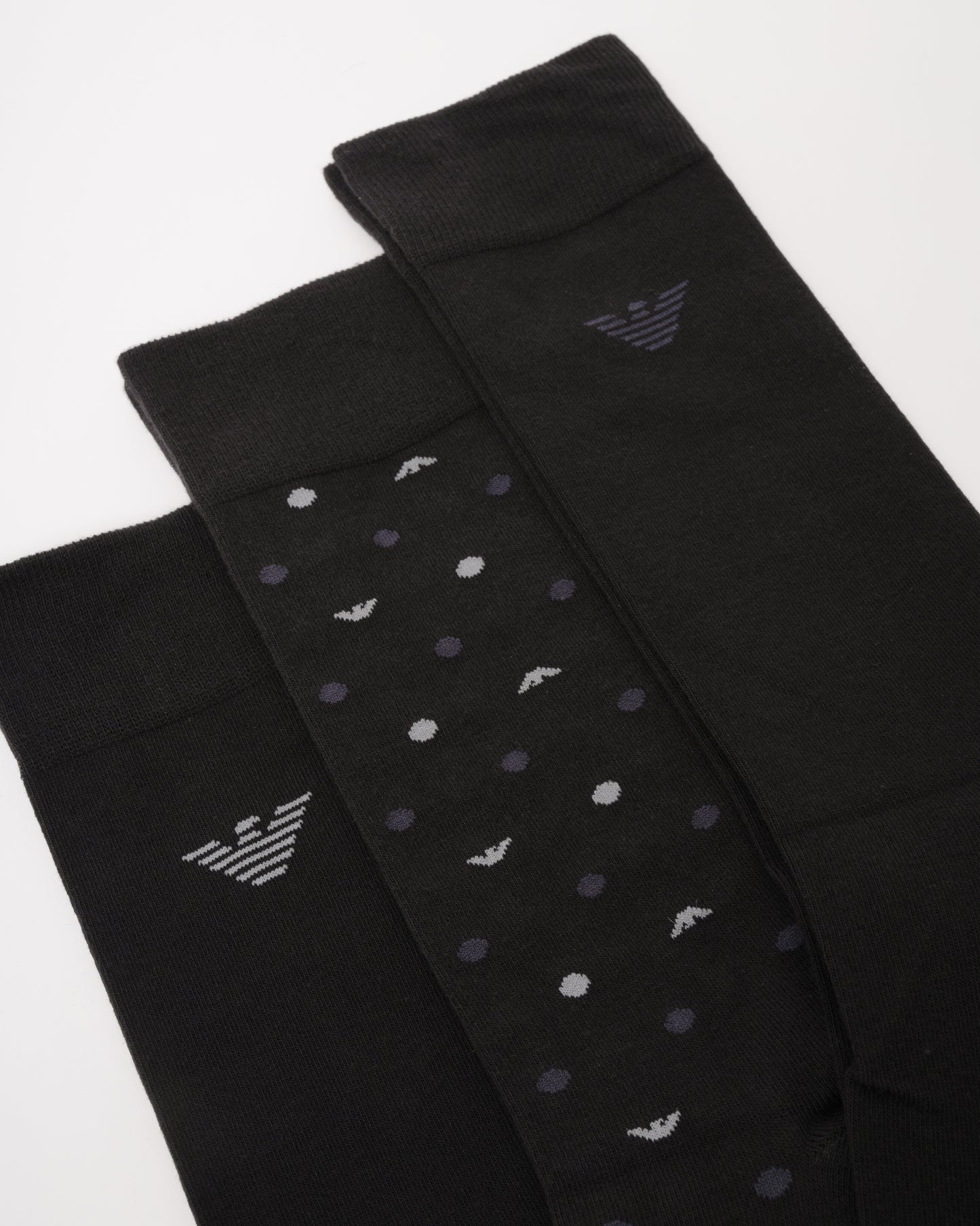 Emporio Armani 3-Pack Mens Socks EM000554-AF18145 - Eagle/Black/Black MC364