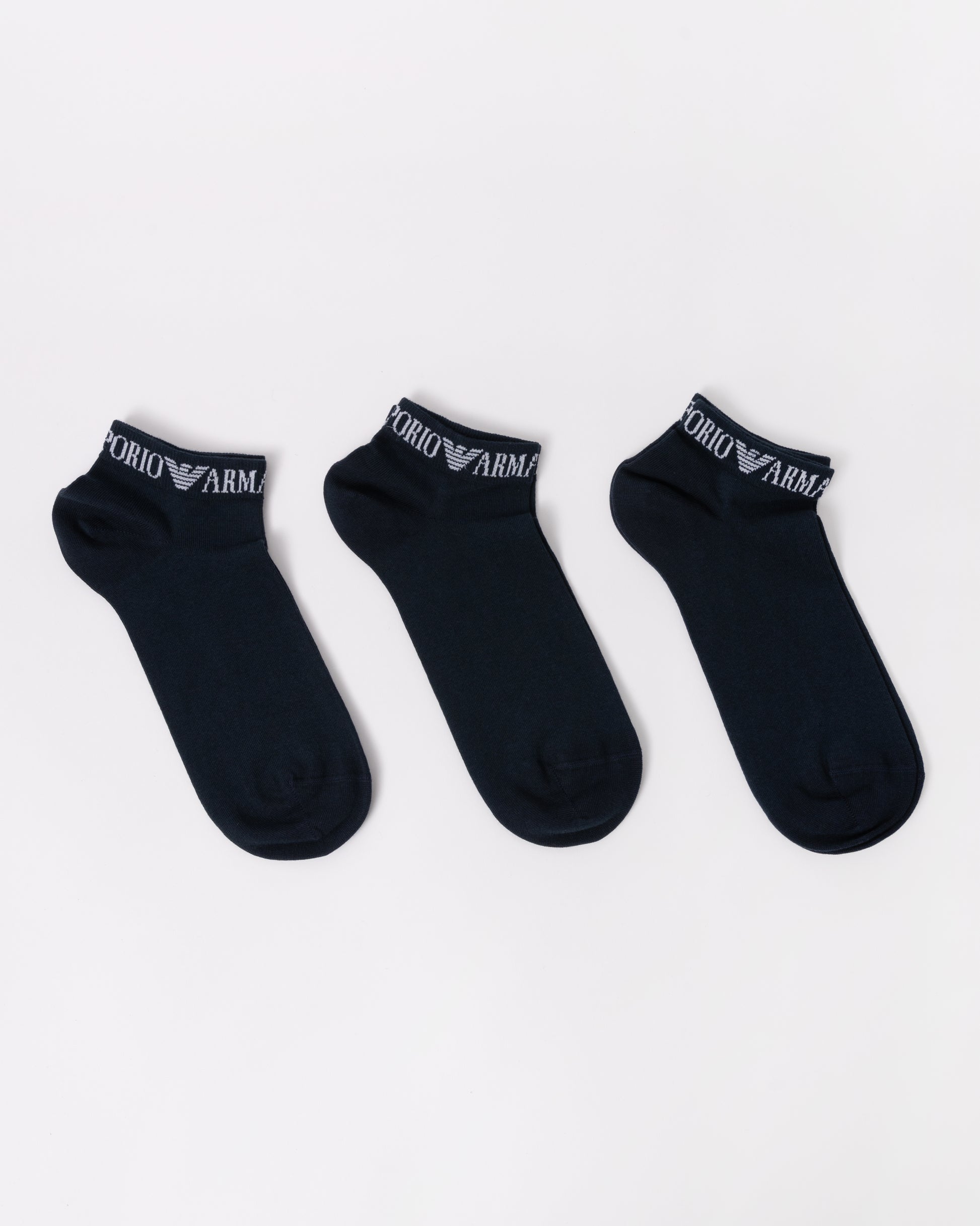 Emporio Armani 3-Pack Mens Trainer Socks - Armani Blue - 3 pack