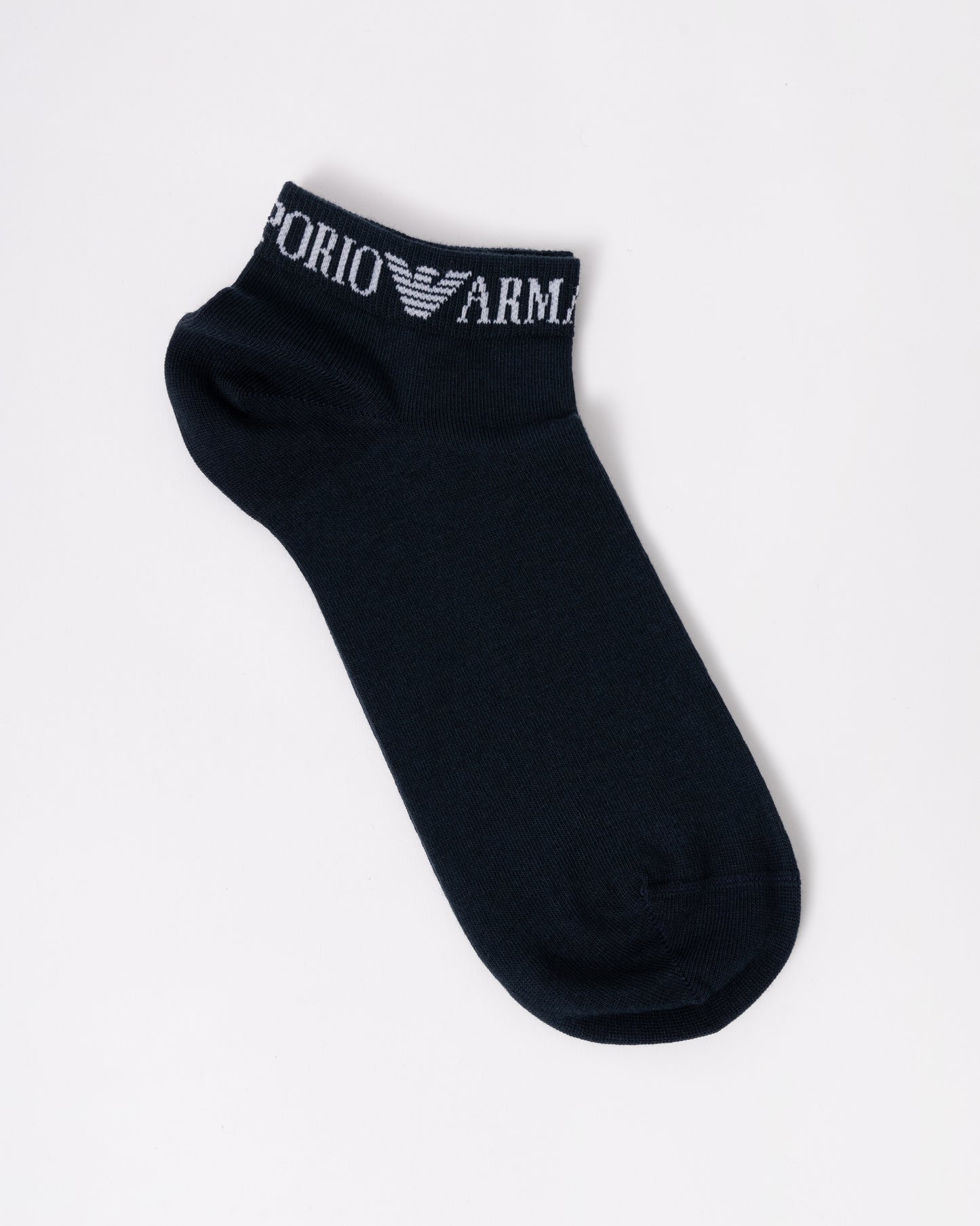 Emporio Armani 3-Pack Mens Trainer Socks - Armani Blue - single sock