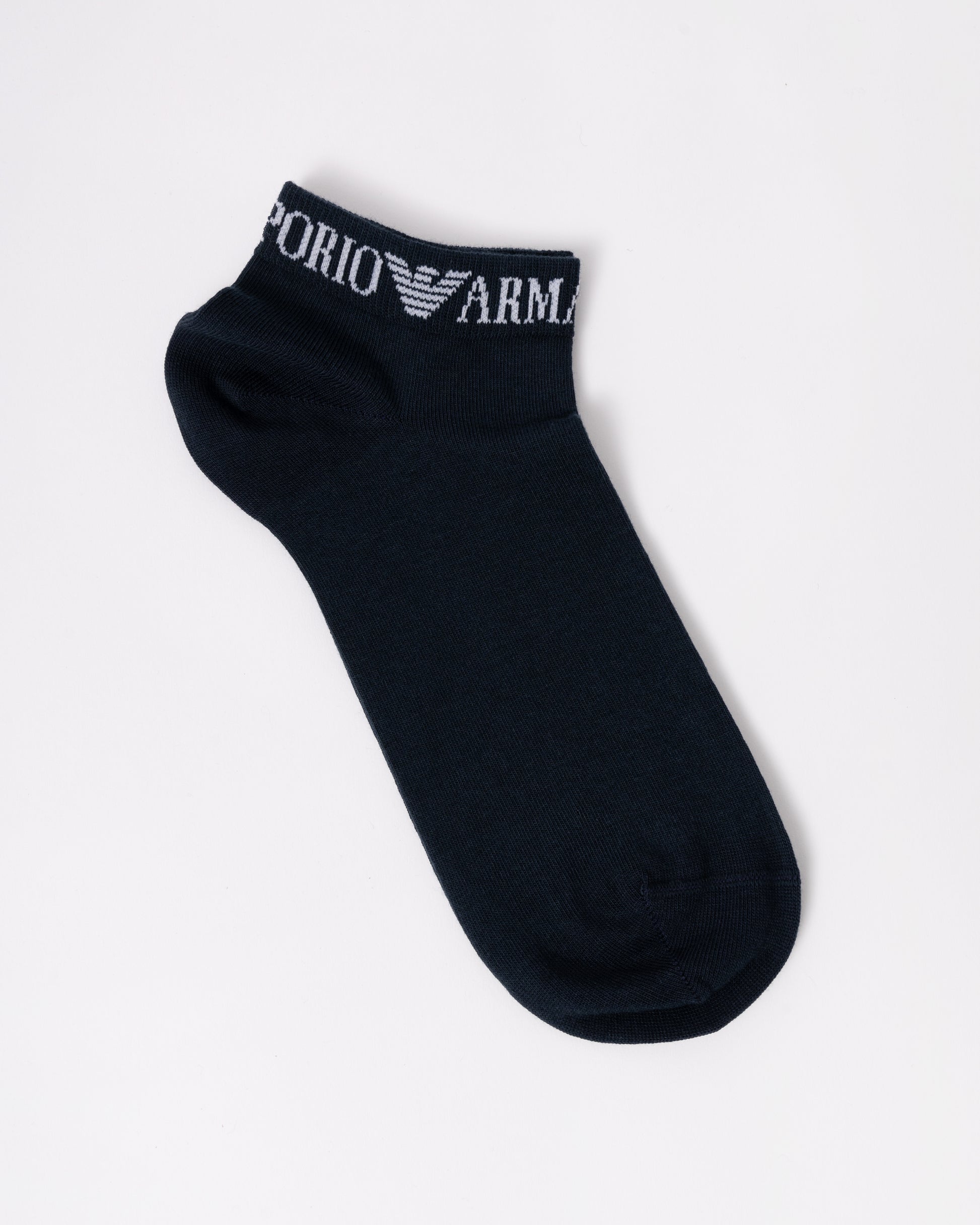 Emporio Armani 3-Pack Mens Trainer Socks - Armani Blue - single sock