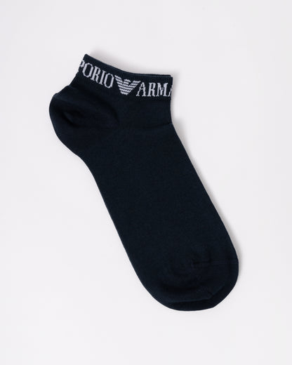 Emporio Armani 3-Pack Mens Trainer Socks - Armani Blue - single sock