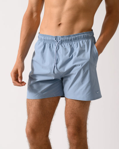 Emporio Armani Mens Essential Eagle Logo Swim Shorts - Ashley Blue