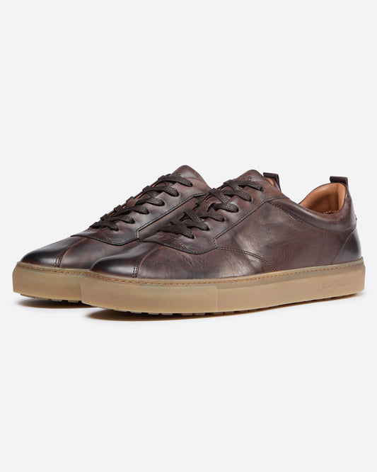 Oliver Sweeney Ermida Mens Hand Washed Calf Leather Trainers - Brown