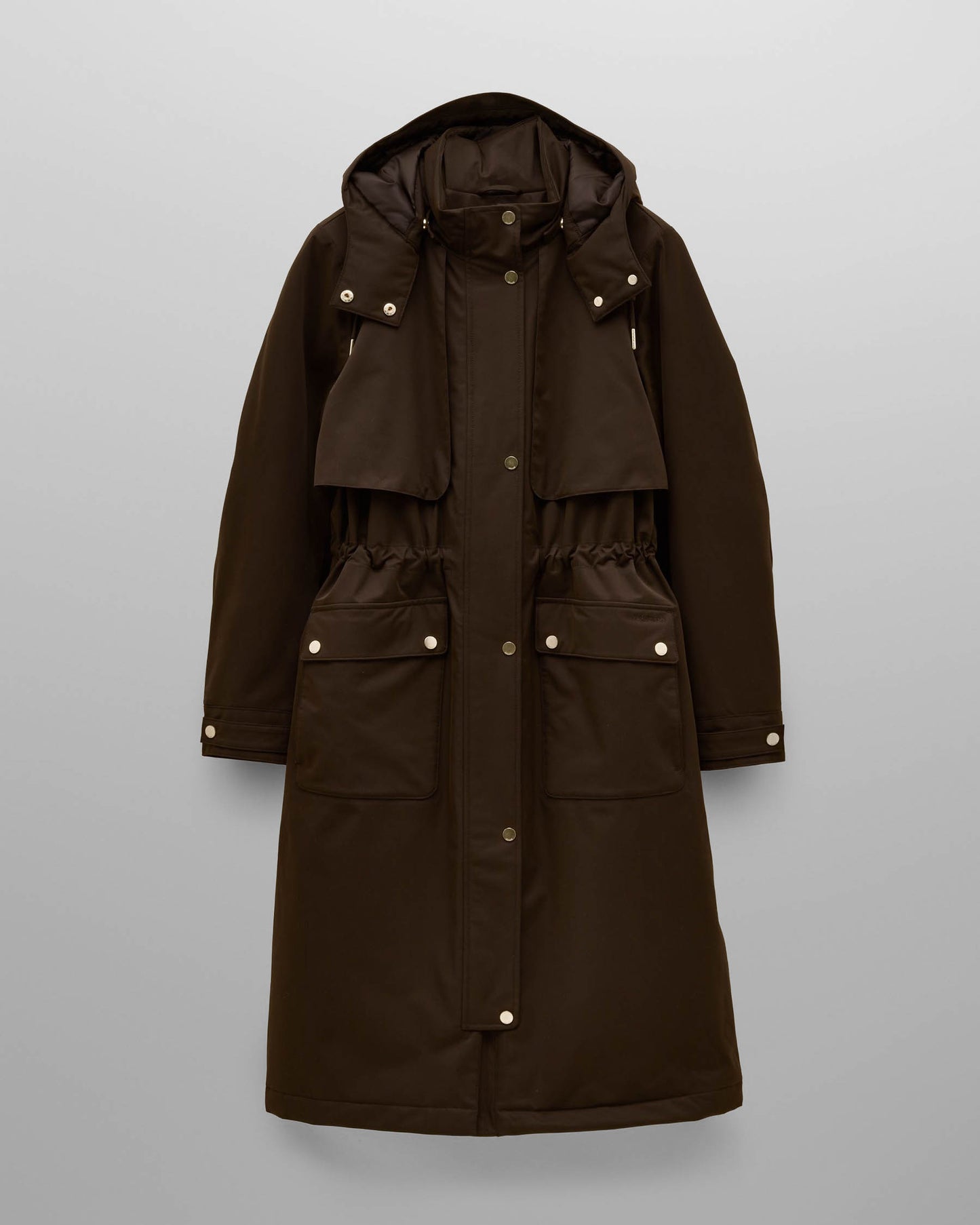 Joules Warmwell Womens Fleece Lined Raincoat - Chocolate Brown