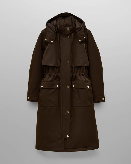 Joules Warmwell Womens Fleece Lined Raincoat - Chocolate Brown | CHO | Designer Womens Raincoats