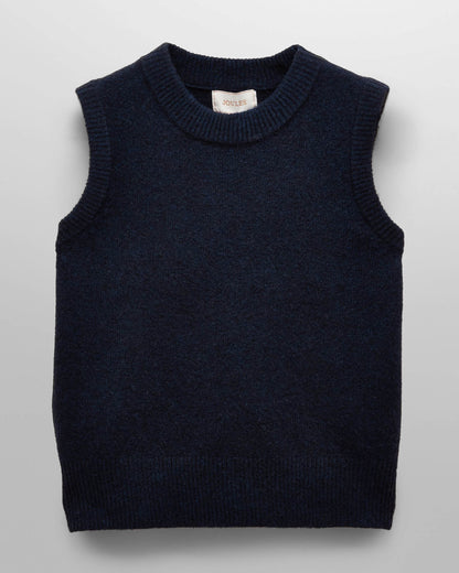 Joules Holly Womens Crew Neck Knit Tank Top - Navy Blue - CHO - Designer Womens Knit Tank Tops