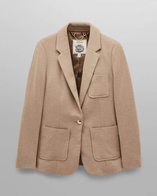 Joules Albury Womens Blazer - Tan Brown - CHO - Designer 