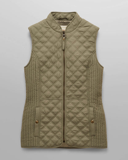 Joules Minx Womens Diamond Quilt Gilet - Sage Green - CHO - Designer Womens Quilted Gilets