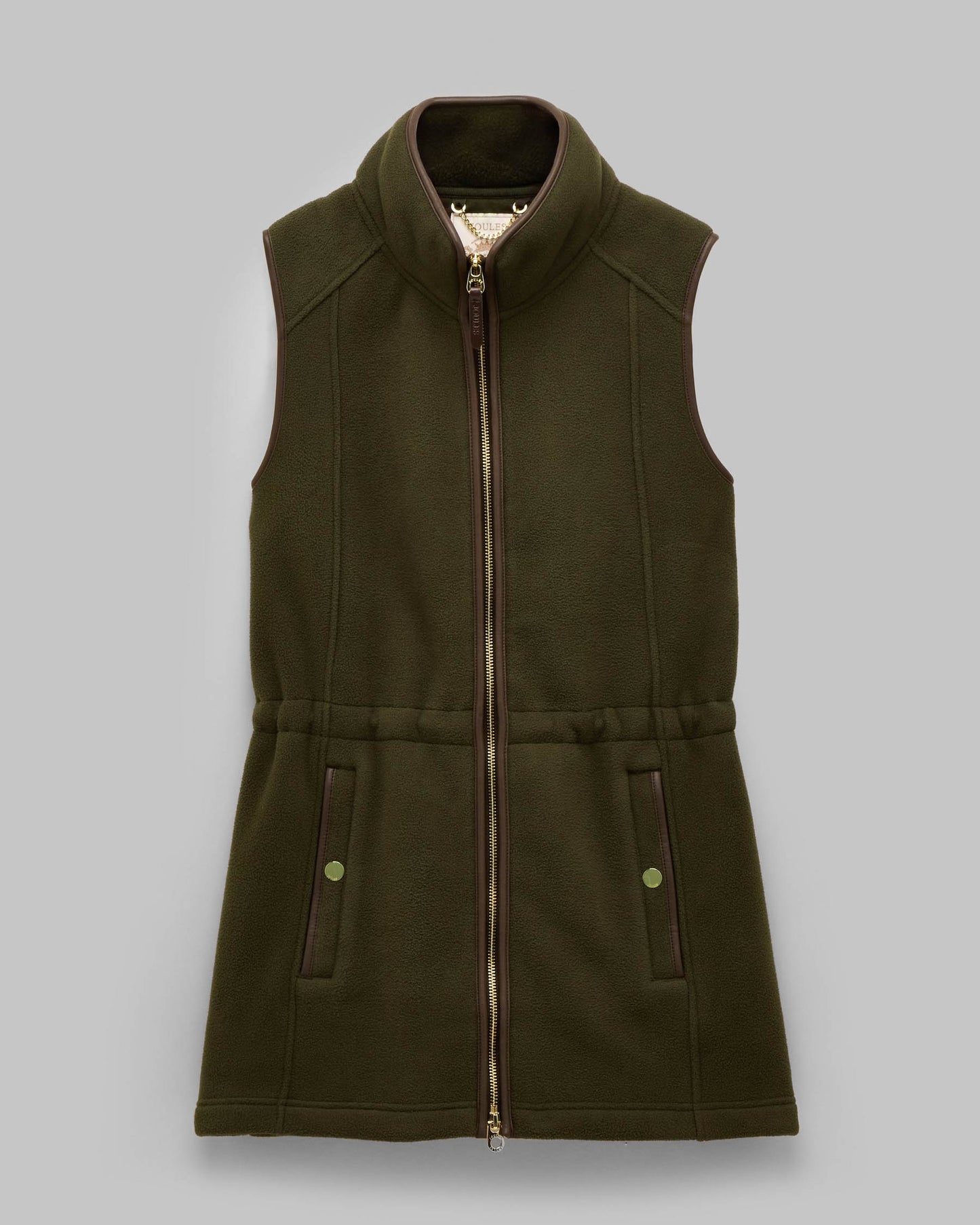 Joules Womens Heritage Longline Fleece Gilet - Green - CHO - Designer 