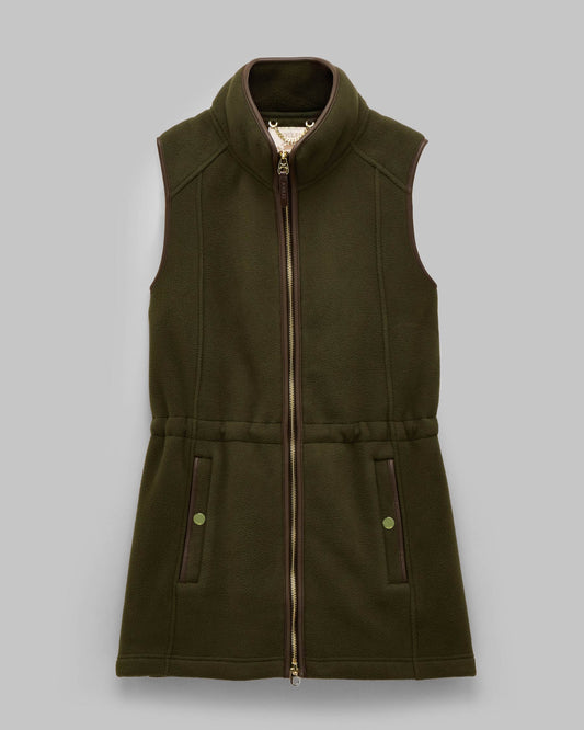 Joules Womens Heritage Longline Fleece Gilet - Green - CHO - Designer 