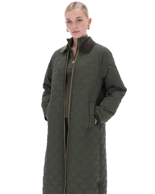 Hunter Fionn Womens Long Quilted Jacket - Kambaba