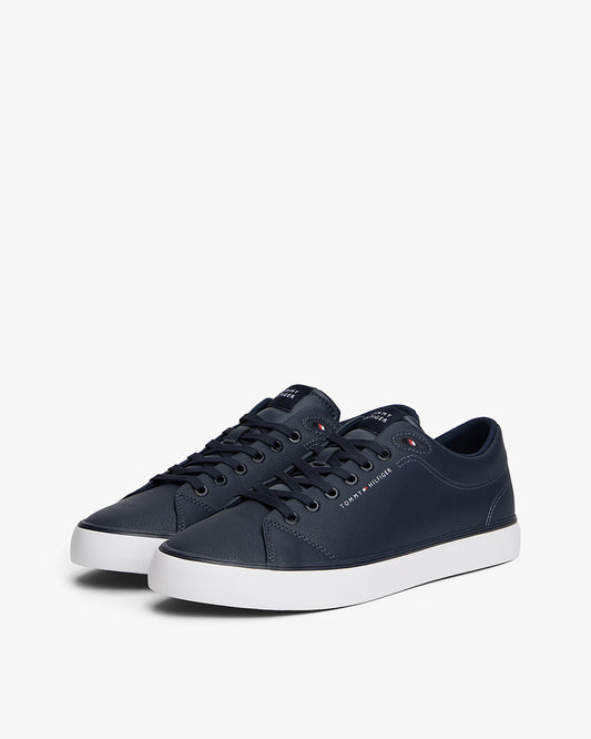 Tommy Hilfiger TH Core Low-Top Mens Vulcanised Leather Trainers - Desert Sky