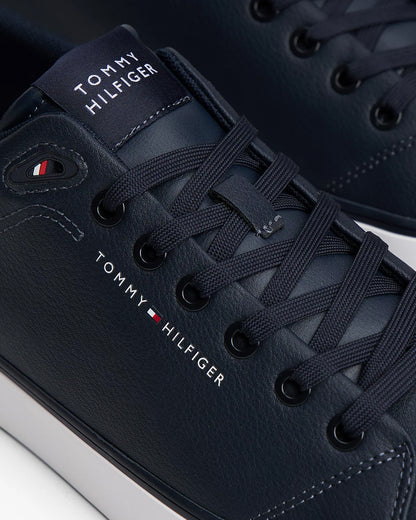 Tommy Hilfiger TH Core Low-Top Mens Vulcanised Leather Trainers - Desert Sky