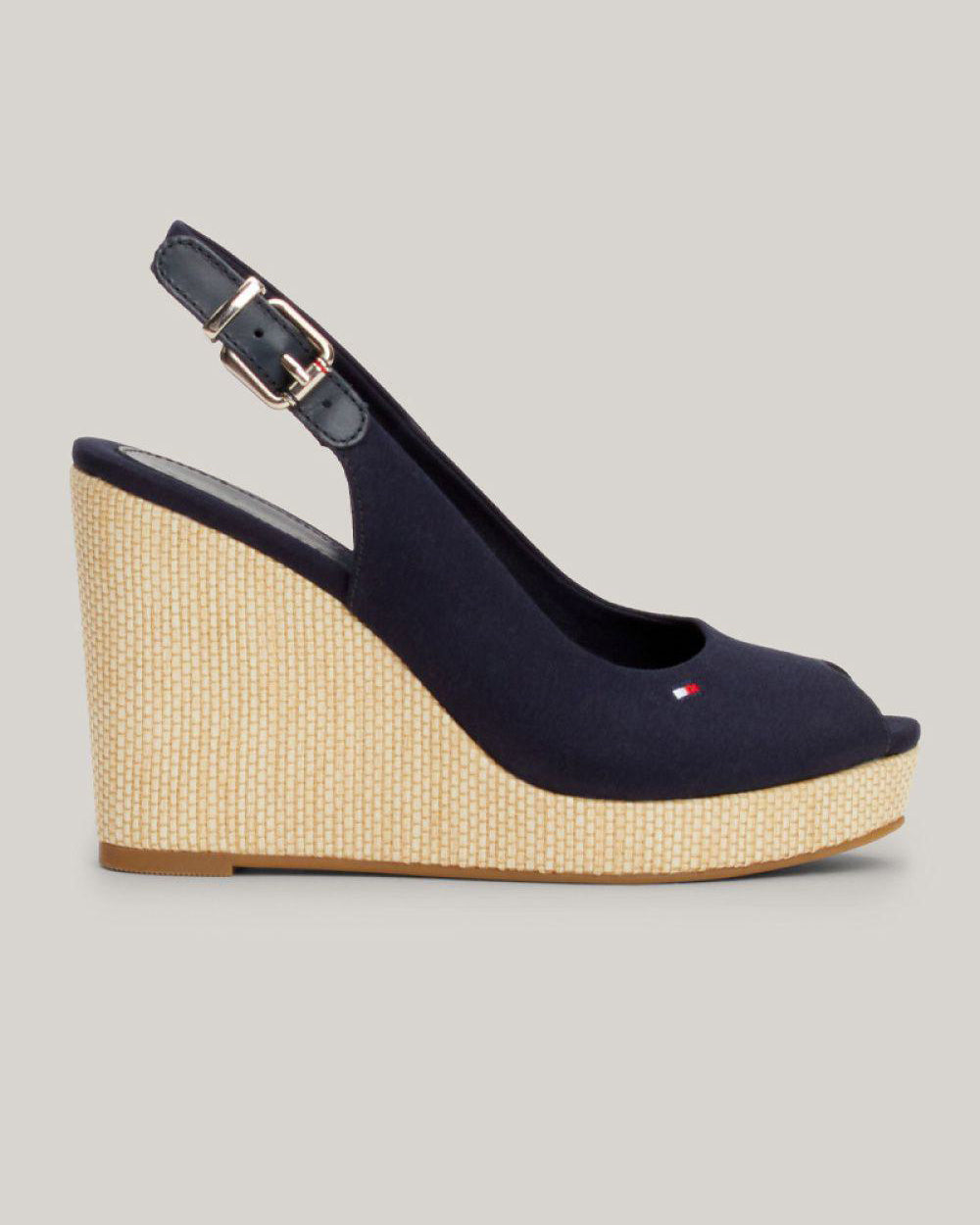 Tommy Hilfiger Iconic Elena Sling Back Wedge - Space Blue | CHO | Designer Womens Sandals