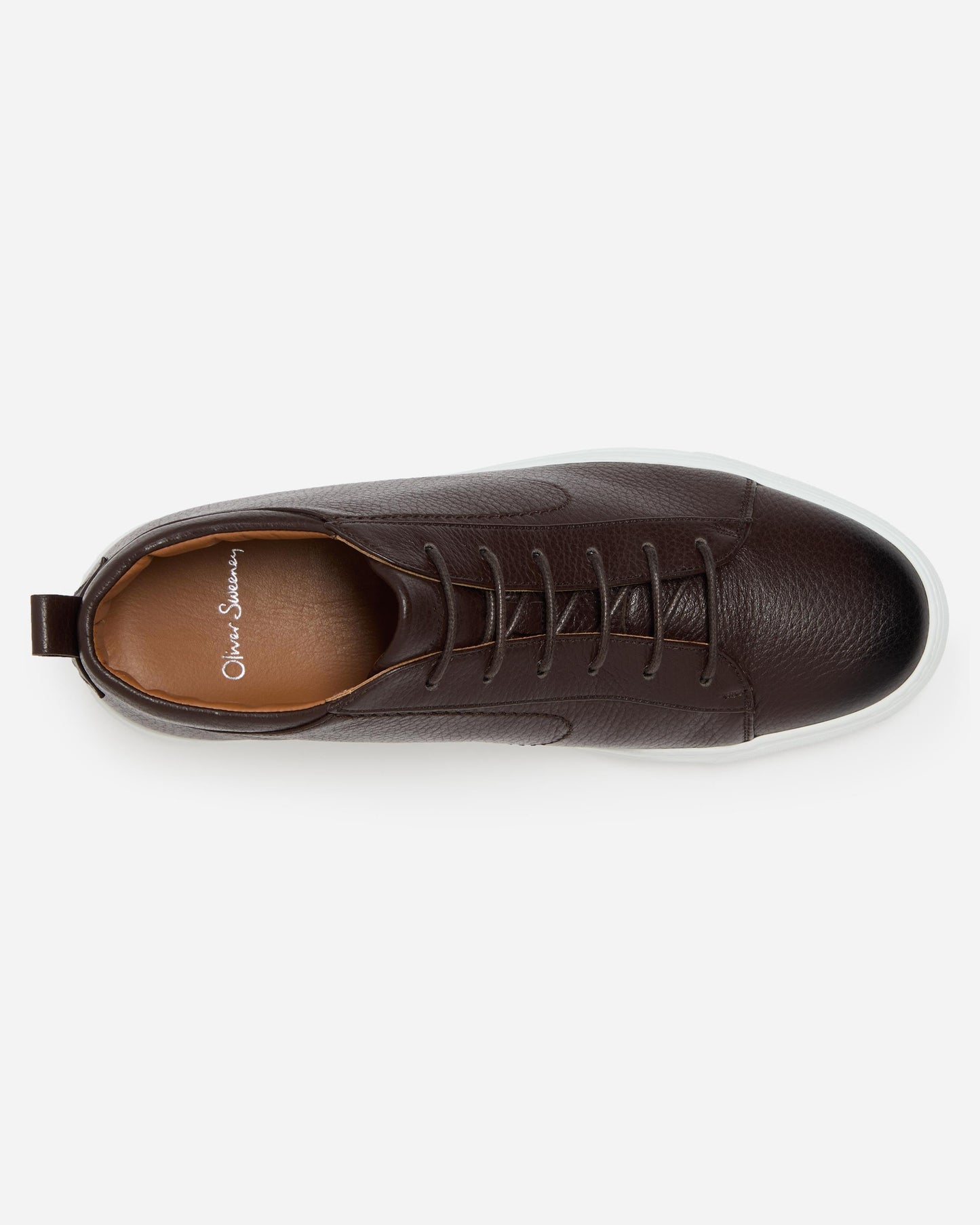 Oliver Sweeney Fermo Mens Mid Cut Deer Leather Trainers - Dark Brown