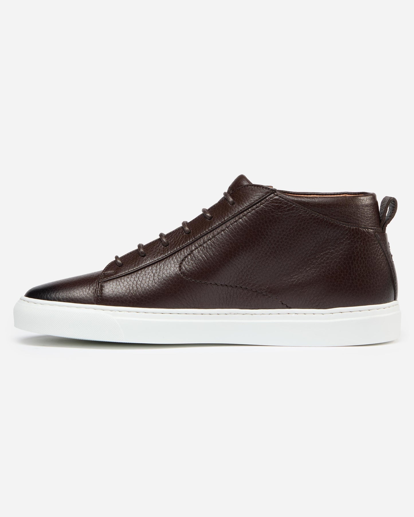 Oliver Sweeney Fermo Mens Mid Cut Deer Leather Trainers - Dark Brown