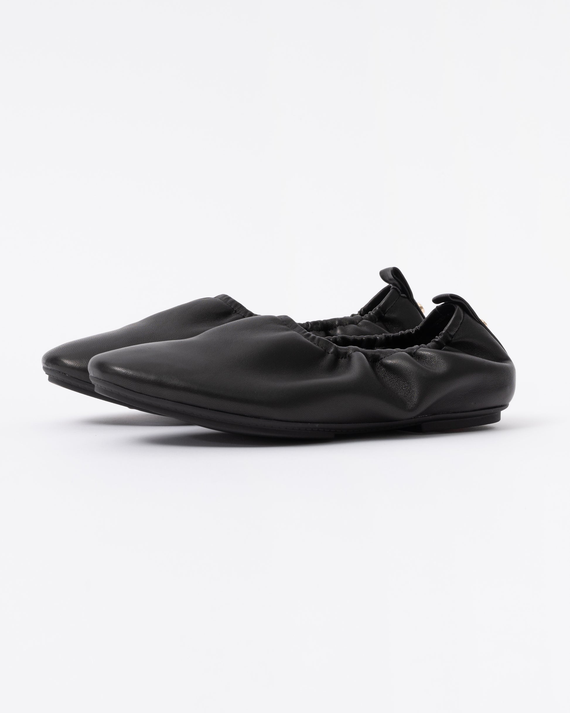 FitFlop Delicato Poise Leather Ballerina Shoes - All Black 090