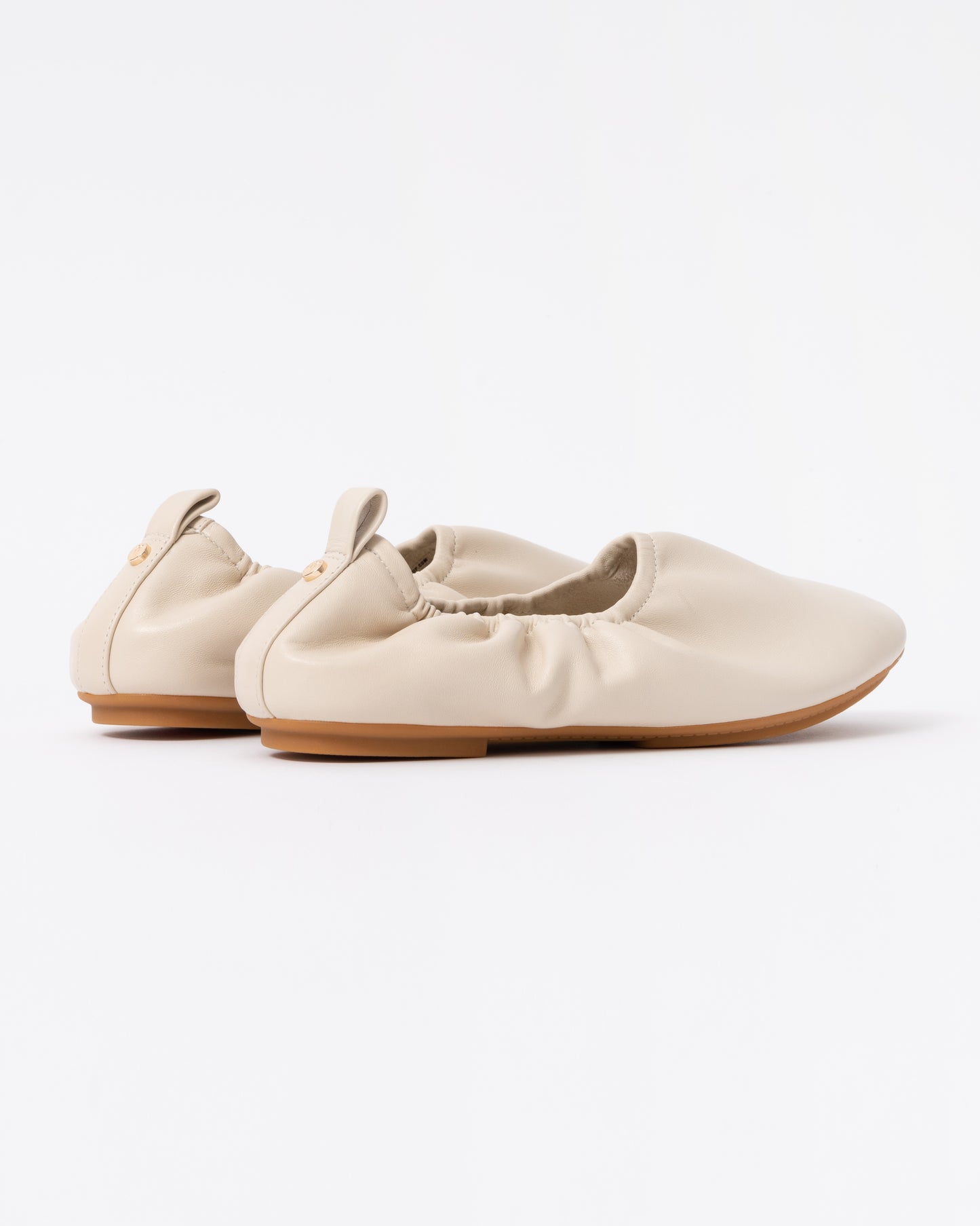 FitFlop Delicato Poise Leather Ballerina Shoes - Hazy Taupe E40