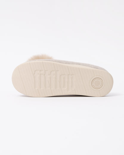 Sole of the FitFlop IQ-Snug Womens Felt Pom Pom Slipper - Hazy Taupe E40