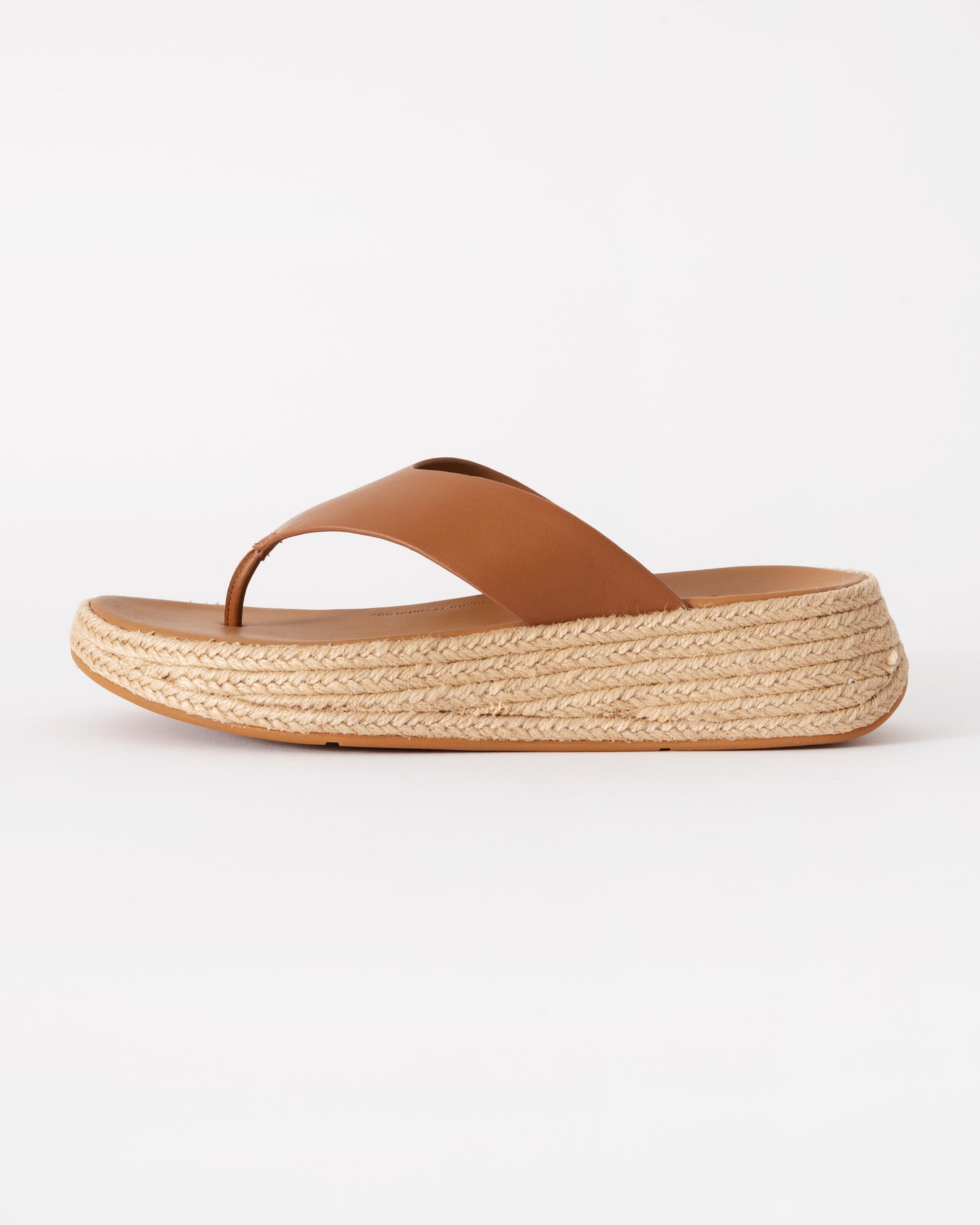 FitFlop Womens F-Mode Espadrille Leather Flatform T/Post Sandals - CHO - Designer Womens Sandals