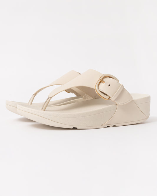 FitFlop Womens Lulu Resin-Buckle Leather Toe-Post Sandals