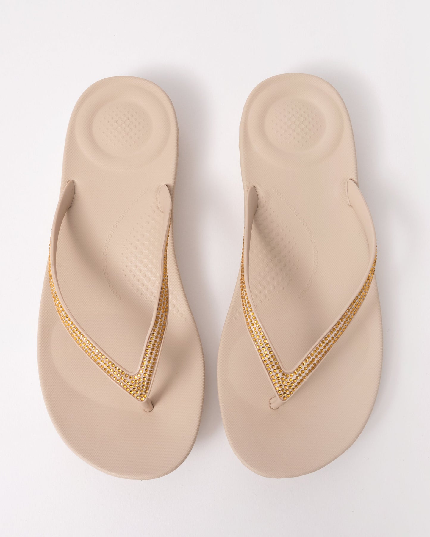 Fitflop IQushion Sparkle Womens Flip-Flop - Stone Beige A20