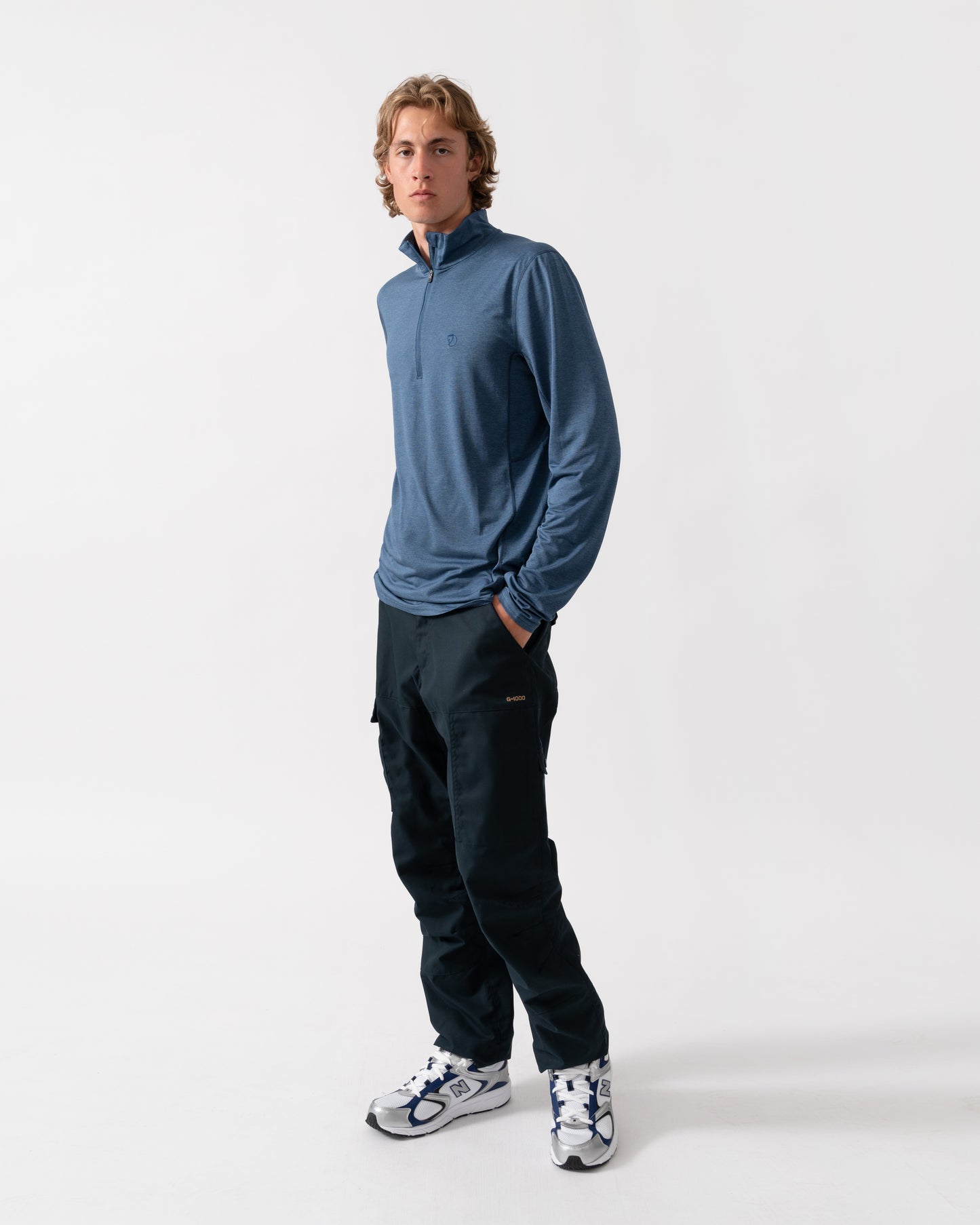 Fjallraven Abisko Day Hike Half Zip Mens Long Sleeve Top - Indigo Blue 534