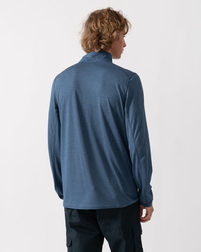 Fjallraven Abisko Day Hike Half Zip Mens Long Sleeve Top - Indigo Blue 534