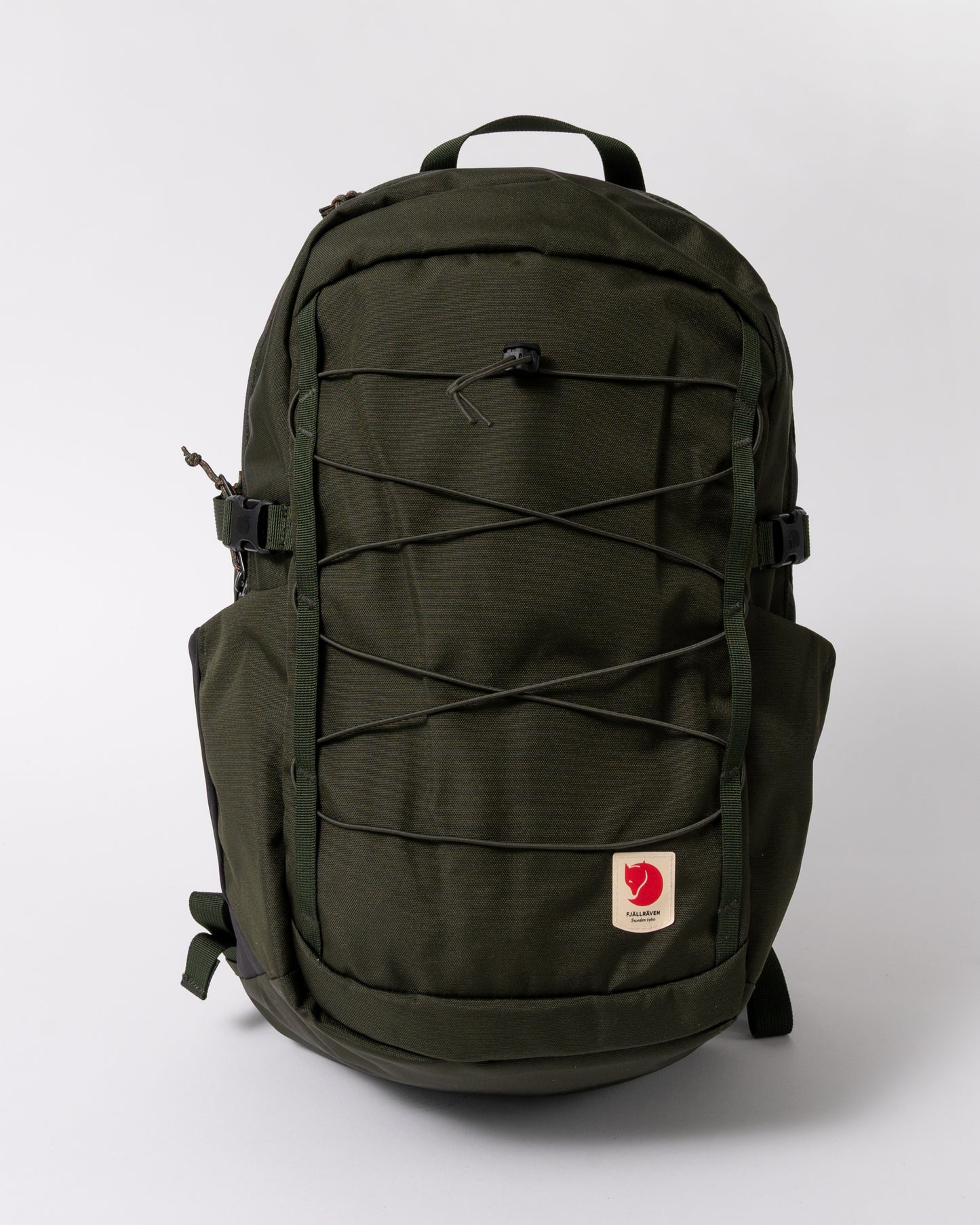 front of Fjallraven Skule 24L Unisex Backpack in Deep Forest 662