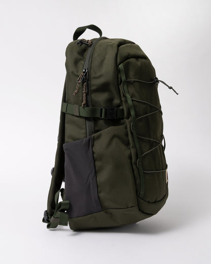 side of Fjallraven Skule 24L Unisex Backpack in Deep Forest 662