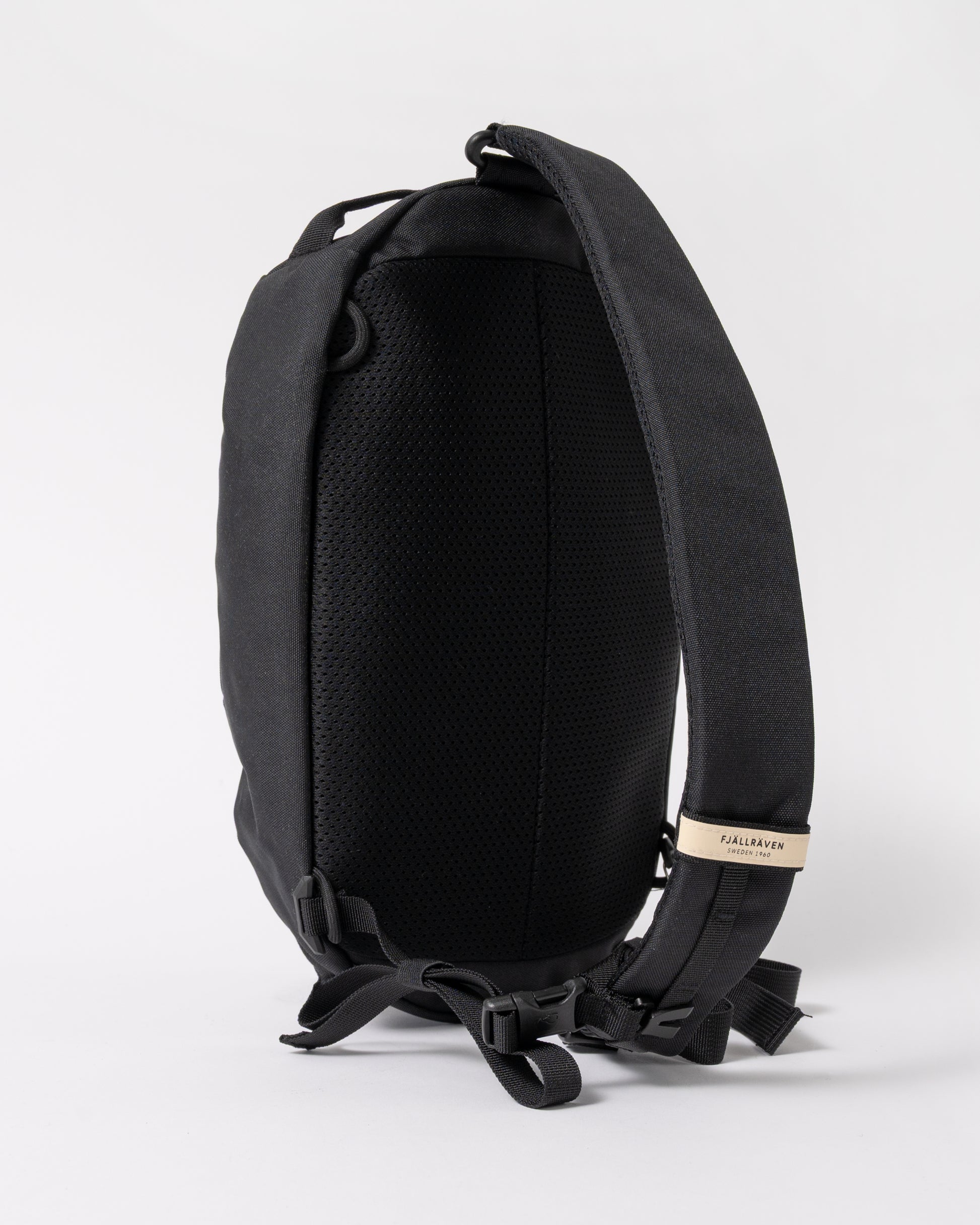 back of a Fjallraven Skule 6L Unisex Sling Bag in Black 550