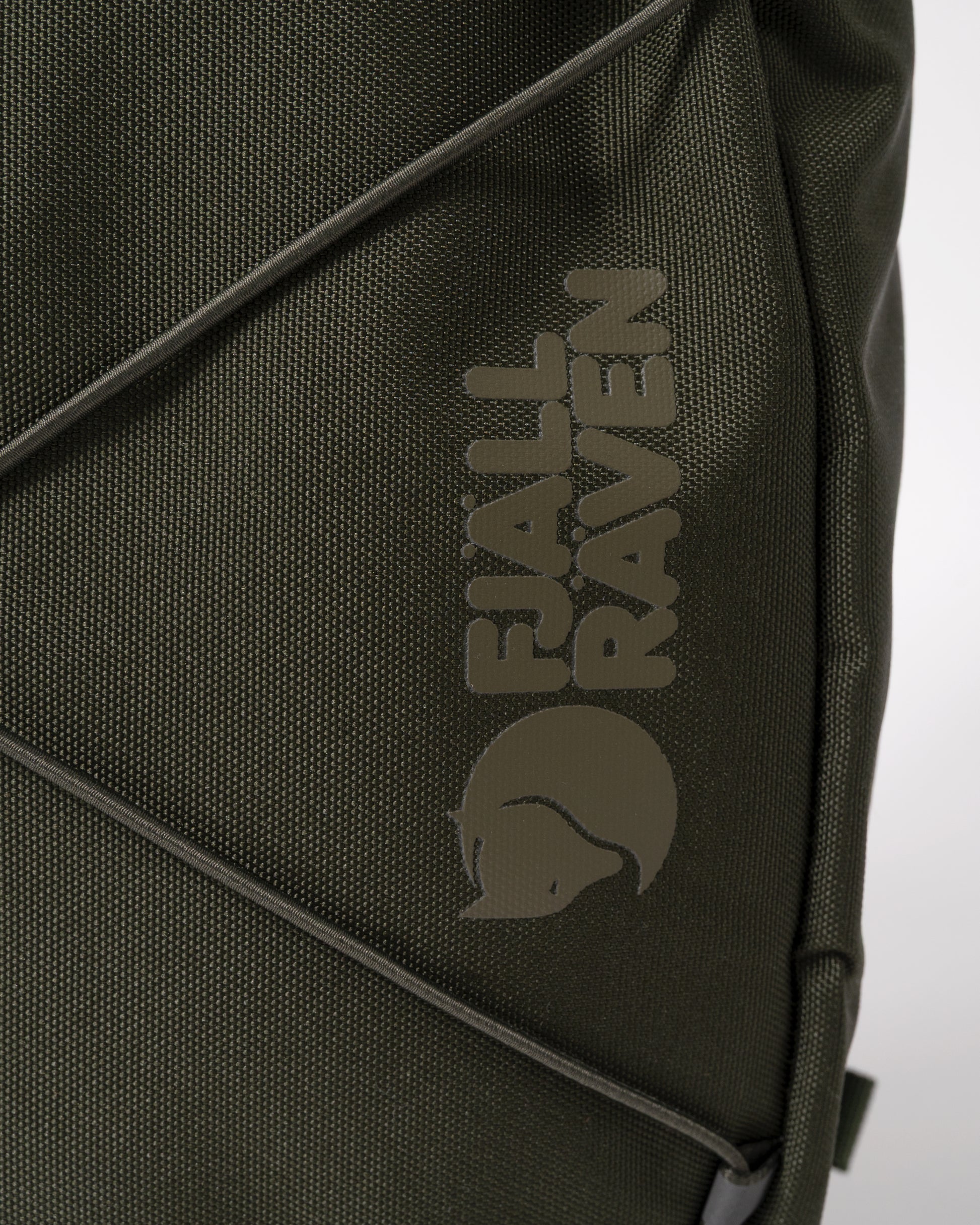 logo detail of a Fjallraven Skule 6L Unisex Sling Bag a Deep Forest 662