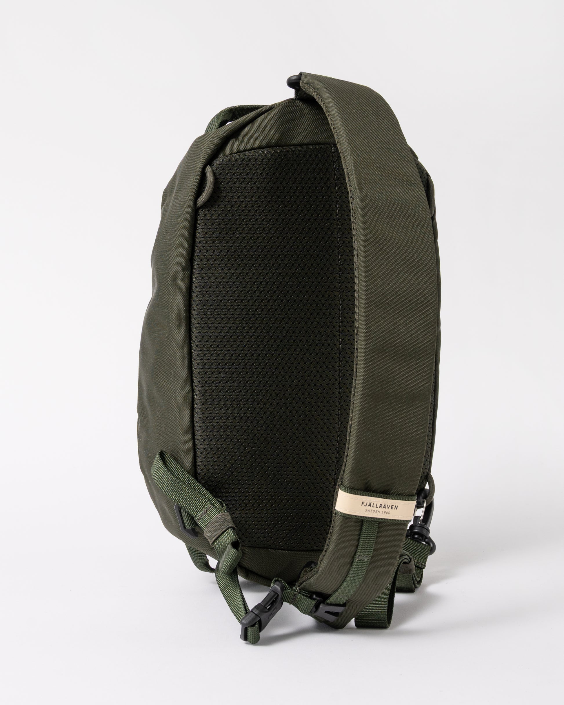 back of a Fjallraven Skule 6L Unisex Sling Bag a Deep Forest 662