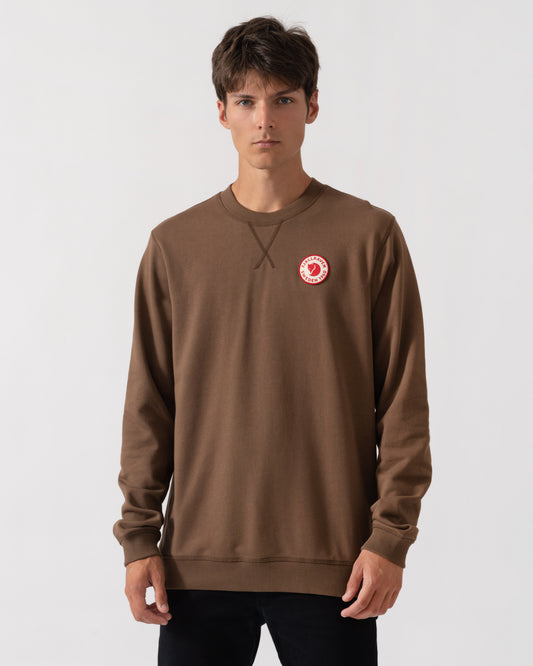 Fjallraven 1960 Logo Badge Mens Sweatshirt - Dark Oak 299 | CHO | Designer Mens Sweatshirts