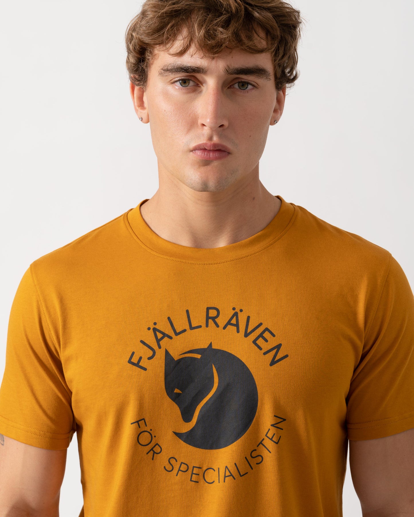 Close up of Fjallraven Fox Mens T-Shirt - Acorn 166