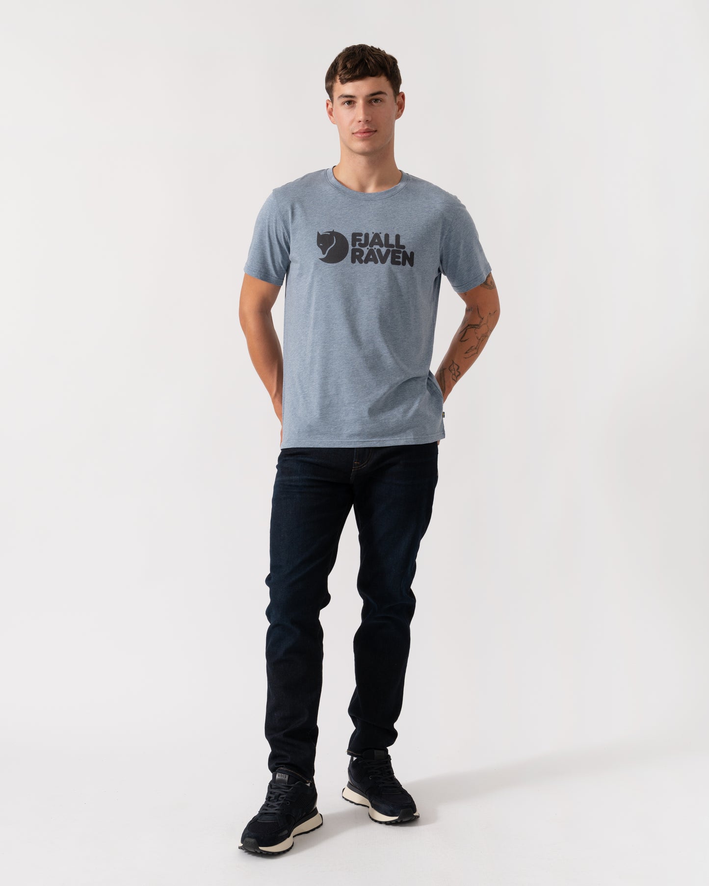 Fjallraven Logo Mens T-Shirt - Uncle Blue/Melange 520-999
