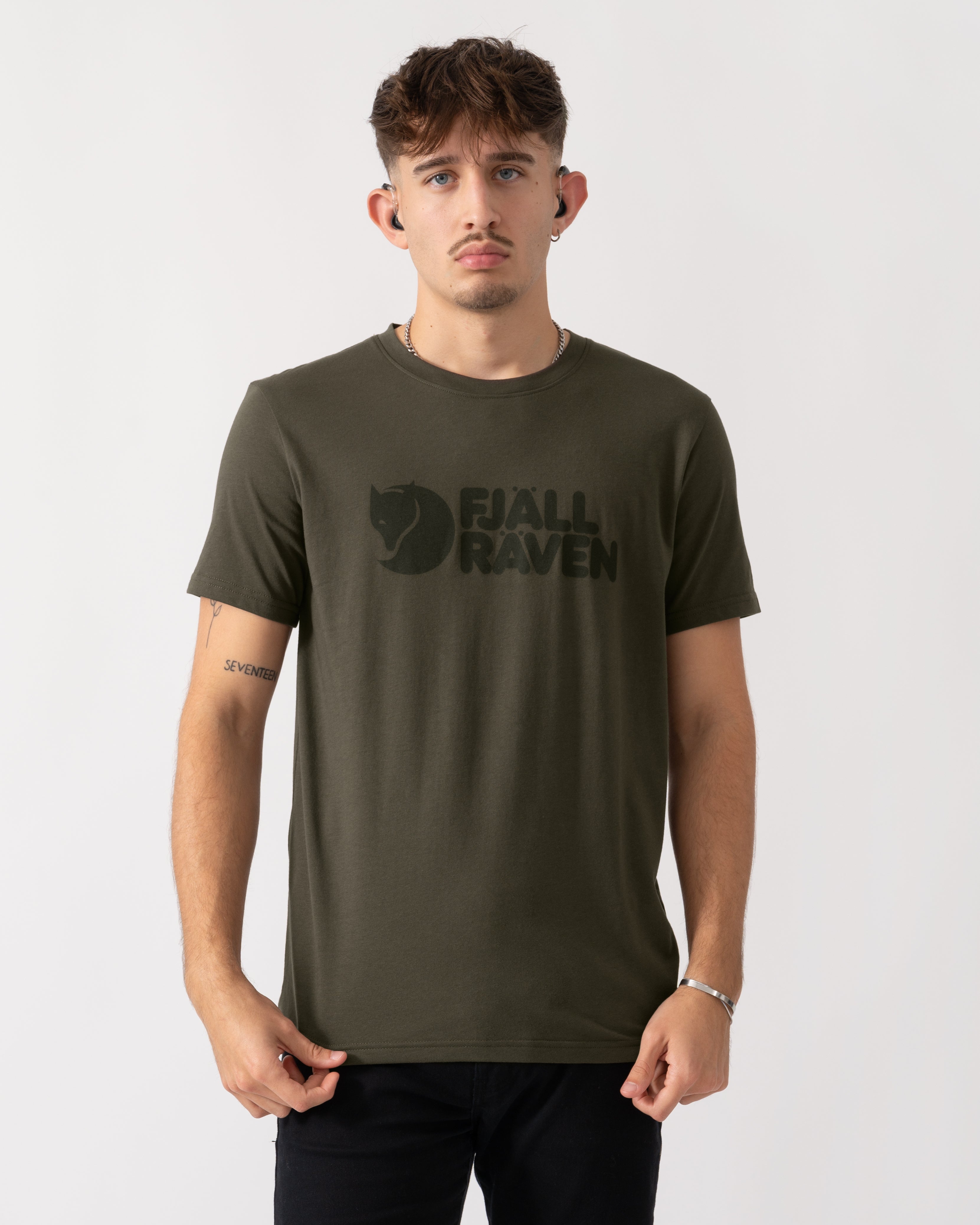 Fjallraven Logo Mens T-Shirt - Dark Olive 633 – CHO