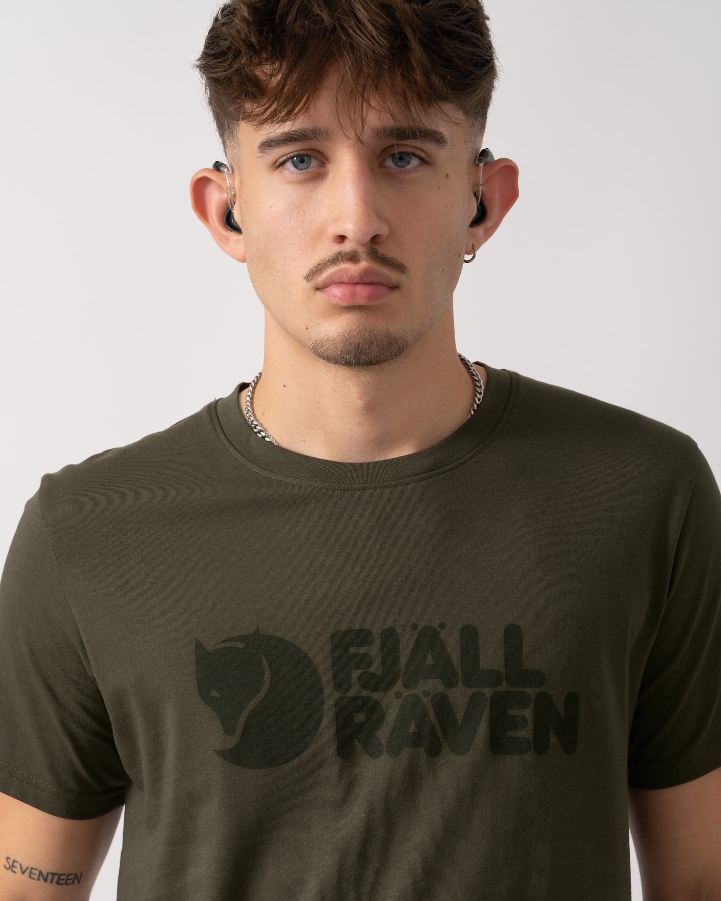 Fjallraven Logo Mens T-Shirt - Dark Olive 633