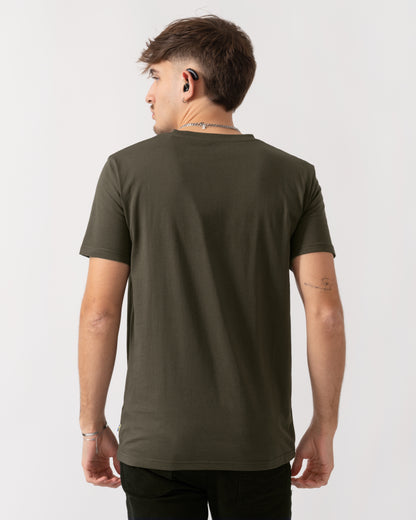 Fjallraven Logo Mens T-Shirt - Dark Olive 633