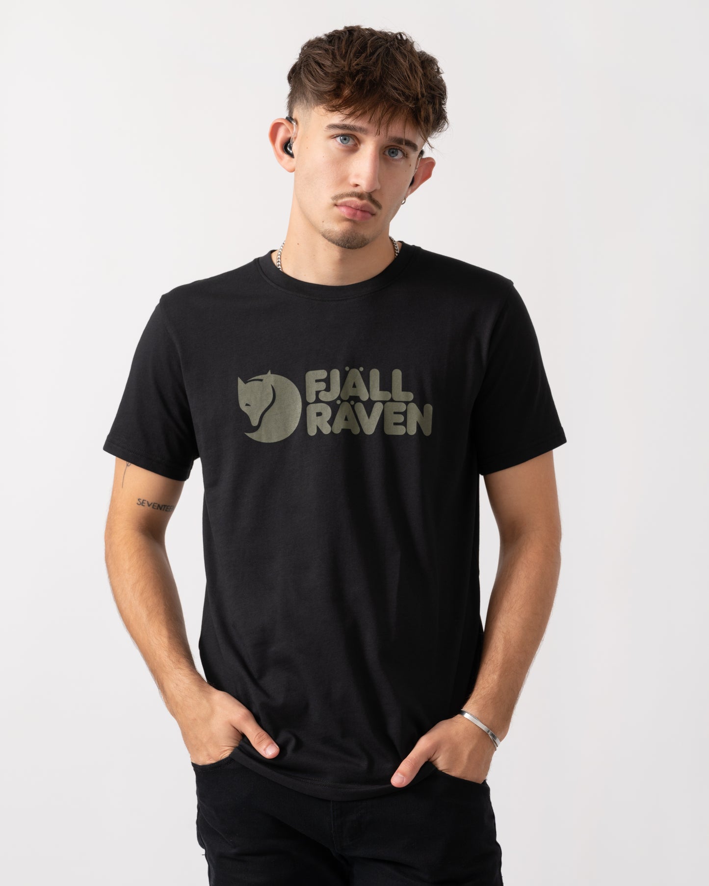 Fjallraven Logo Mens T-Shirt - Black 550