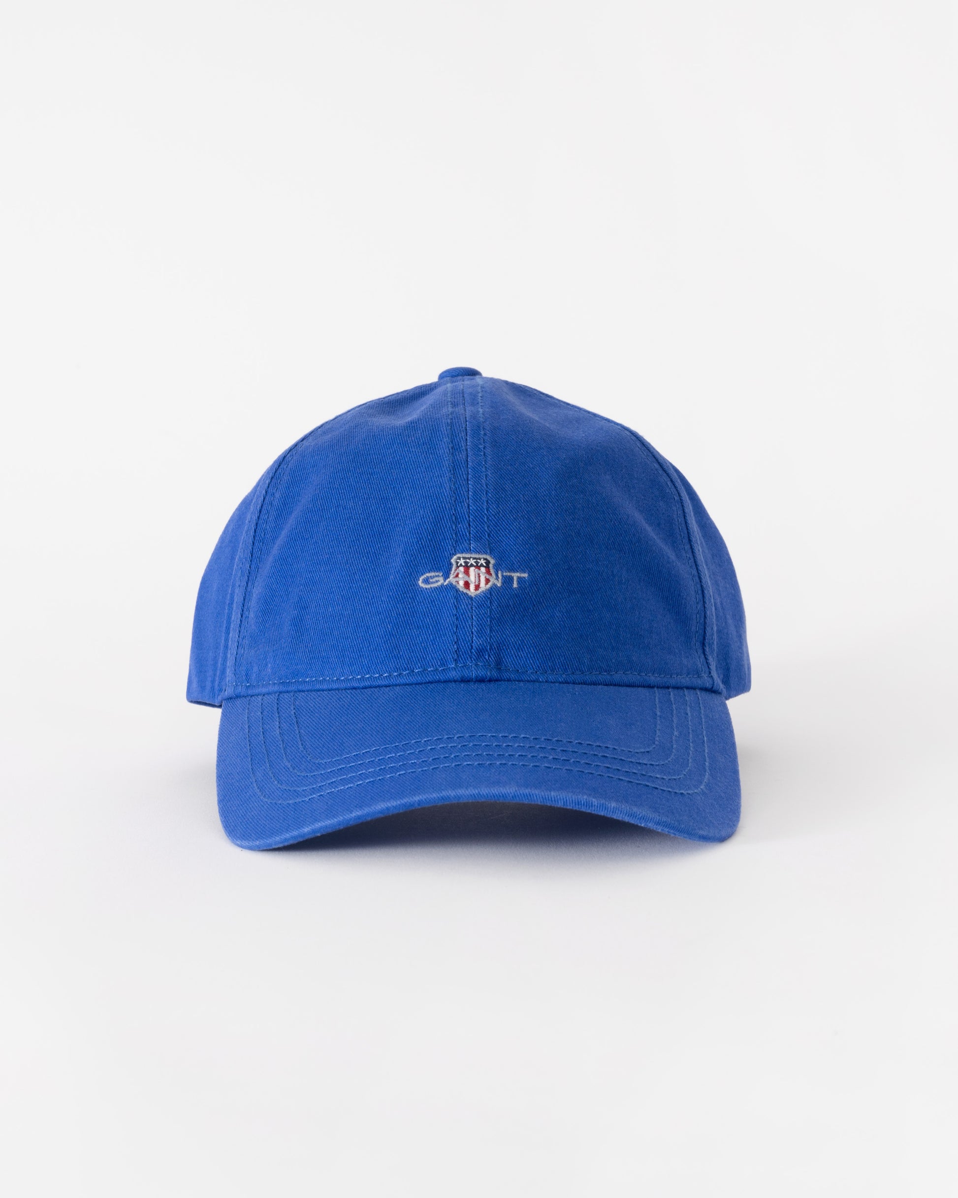 Blue cap with a logo on a white background