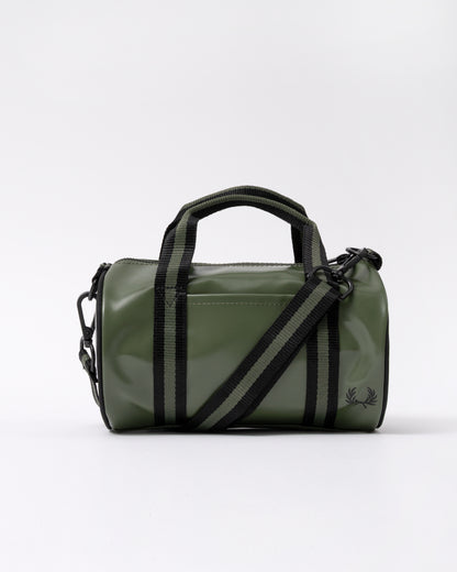 Fred Perry Classic Mini Barrel Bag in Laurel Wreath Green and Black Z50