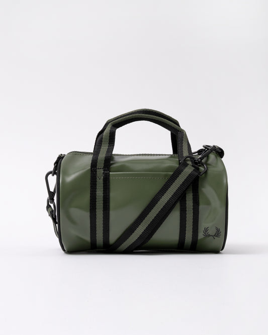 Fred Perry Classic Mini Barrel Bag in Laurel Wreath Green and Black Z50
