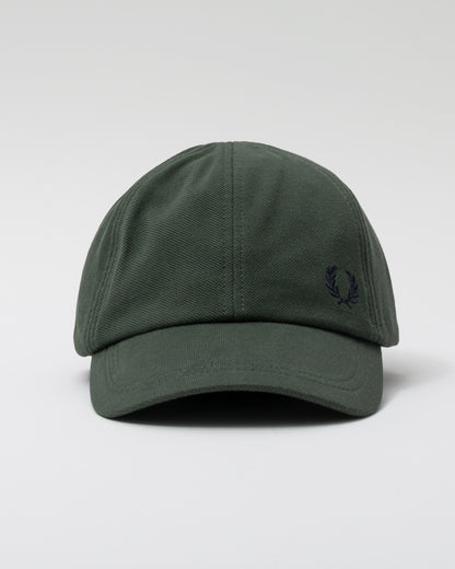 Fred Perry Classic Piqué Cap - Court Green/Navy Z86 - CHO - Designer Mens,Caps